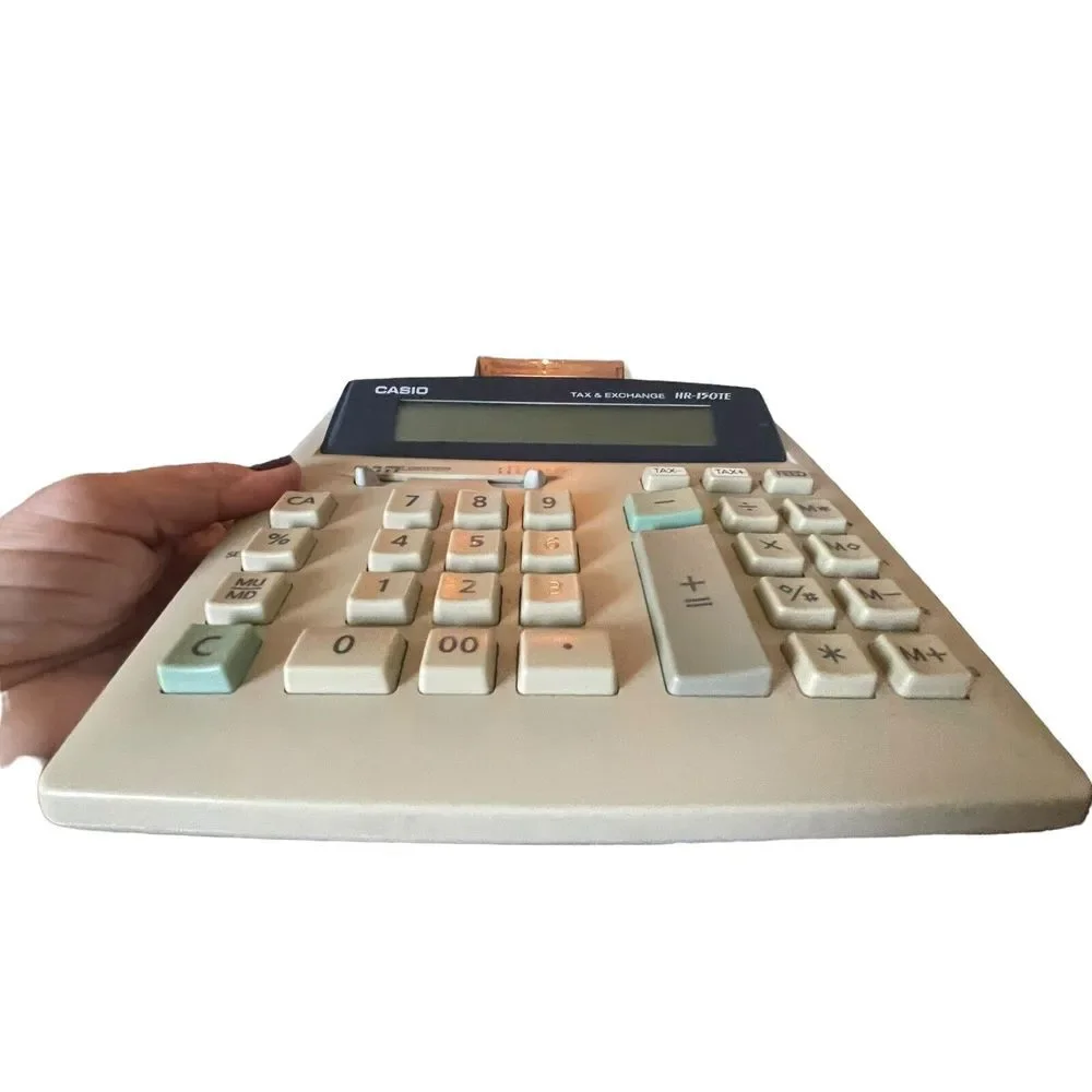CASIO VINTAGE RARE CALCULATOR PRINTER HR-150TE BIG 12 DIGIT W/BATTERIES NO CORD